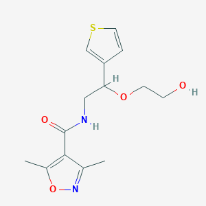 molecular formula C14H18N2O4S B2471320 N-(2-(2-hydroxyethoxy)-2-(thiophen-3-yl)ethyl)-3,5-dimethylisoxazole-4-carboxamide CAS No. 2034566-46-4