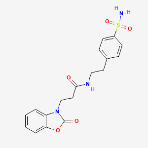 molecular formula C18H19N3O5S B2471323 3-(2-oxobenzo[d]oxazol-3(2H)-yl)-N-(4-sulfamoylphenethyl)propanamide CAS No. 851988-95-9