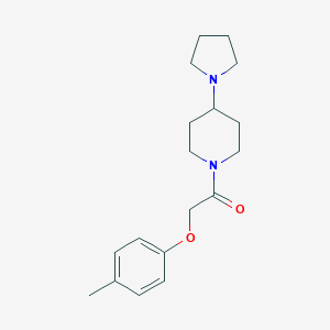 molecular formula C18H26N2O2 B247133 1-[(4-Methylphenoxy)acetyl]-4-(1-pyrrolidinyl)piperidine 
