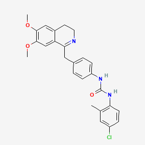 1-(4-Chloro-2-methylphenyl)-3-[4-[(6,7-dimethoxy-3,4-dihydroisoquinolin-1-yl)methyl]phenyl]urea