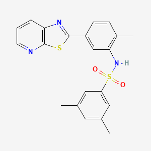 molecular formula C21H19N3O2S2 B2471331 3,5-二甲基-N-(2-甲基-5-(噻唑并[5,4-b]吡啶-2-基)苯基)苯磺酰胺 CAS No. 912625-36-6