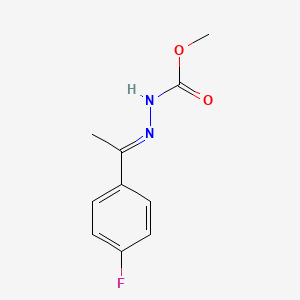 molecular formula C10H11FN2O2 B2471332 Methyl 2-[1-(4-fluorophenyl)ethylidene]-1-hydrazinecarboxylate CAS No. 112382-27-1