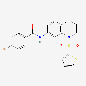 molecular formula C20H17BrN2O3S2 B2471337 4-溴-N-(1-(噻吩-2-磺酰基)-1,2,3,4-四氢喹啉-7-基)苯甲酰胺 CAS No. 898448-01-6