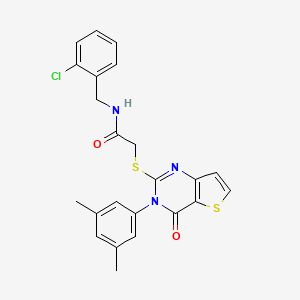 molecular formula C23H20ClN3O2S2 B2471352 N-(2-氯苄基)-2-{[3-(3,5-二甲苯基)-4-氧代-3,4-二氢噻吩并[3,2-d]嘧啶-2-基]硫代}乙酰胺 CAS No. 1260623-03-7