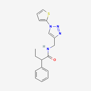 molecular formula C17H18N4OS B2471354 2-苯基-N-((1-(噻吩-2-基)-1H-1,2,3-三唑-4-基)甲基)丁酰胺 CAS No. 2034560-42-2