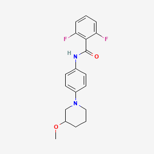 molecular formula C19H20F2N2O2 B2471357 2,6-二氟-N-(4-(3-甲氧基哌啶-1-基)苯基)苯甲酰胺 CAS No. 1798037-59-8