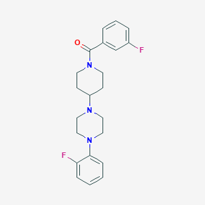 molecular formula C22H25F2N3O B247136 1-[1-(3-Fluorobenzoyl)-4-piperidinyl]-4-(2-fluorophenyl)piperazine 
