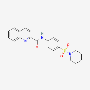 molecular formula C21H21N3O3S B2471361 N-(4-piperidin-1-ylsulfonylphenyl)quinoline-2-carboxamide CAS No. 692762-51-9
