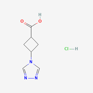molecular formula C7H10ClN3O2 B2471362 (1R,3r)-3-(4H-1,2,4-triazol-4-yl)cyclobutane-1-carboxylic acid hydrochloride CAS No. 2378503-38-7