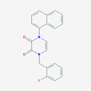 molecular formula C21H15FN2O2 B2471371 1-[(2-Fluorophenyl)methyl]-4-naphthalen-1-ylpyrazine-2,3-dione CAS No. 898438-14-7