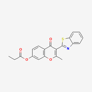 molecular formula C20H15NO4S B2471375 3-(1,3-benzothiazol-2-yl)-2-methyl-4-oxo-4H-chromen-7-yl propanoate CAS No. 879923-17-8