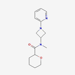 molecular formula C15H21N3O2 B2471379 N-Methyl-N-(1-pyridin-2-ylazetidin-3-yl)oxane-2-carboxamide CAS No. 2415604-03-2