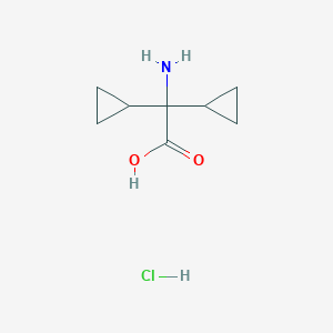 molecular formula C8H14ClNO2 B2471384 2-氨基-2,2-二环丙基乙酸盐酸盐 CAS No. 88807-96-9