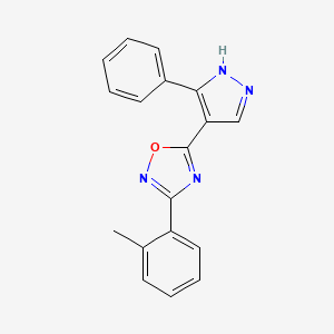 5-(3-phenyl-1H-pyrazol-4-yl)-3-(o-tolyl)-1,2,4-oxadiazole