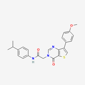 molecular formula C24H23N3O3S B2471389 N-(4-isopropylphenyl)-2-[7-(4-methoxyphenyl)-4-oxothieno[3,2-d]pyrimidin-3(4H)-yl]acetamide CAS No. 1207026-17-2