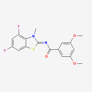molecular formula C17H14F2N2O3S B2471395 N-(4,6-difluoro-3-methyl-1,3-benzothiazol-2-ylidene)-3,5-dimethoxybenzamide CAS No. 868371-23-7