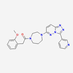 molecular formula C24H25N7O2 B2471404 2-(2-Methoxyphenyl)-1-[4-(3-pyridin-3-yl-[1,2,4]triazolo[4,3-b]pyridazin-6-yl)-1,4-diazepan-1-yl]ethanone CAS No. 2380188-45-2