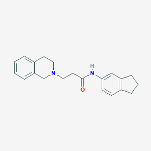 molecular formula C21H24N2O B247141 N-(2,3-dihydro-1H-inden-5-yl)-3-(3,4-dihydro-2(1H)-isoquinolinyl)propanamide 