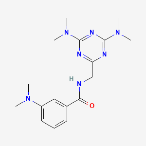 molecular formula C17H25N7O B2471410 N-((4,6-bis(dimethylamino)-1,3,5-triazin-2-yl)methyl)-3-(dimethylamino)benzamide CAS No. 2034426-55-4