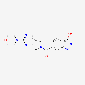 molecular formula C20H22N6O3 B2471412 (3-甲氧基-2-甲基-2H-吲唑-6-基)(2-吗啉-5H-吡咯并[3,4-d]嘧啶-6(7H)-基)甲酮 CAS No. 2034253-77-3