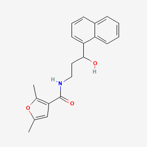 molecular formula C20H21NO3 B2471415 N-(3-hydroxy-3-(naphthalen-1-yl)propyl)-2,5-dimethylfuran-3-carboxamide CAS No. 1421484-20-9