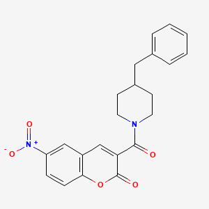 molecular formula C22H20N2O5 B2471418 3-(4-benzylpiperidine-1-carbonyl)-6-nitro-2H-chromen-2-one CAS No. 710987-65-8