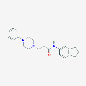molecular formula C22H27N3O B247142 N-(2,3-dihydro-1H-inden-5-yl)-3-(4-phenylpiperazin-1-yl)propanamide 