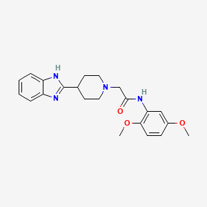 molecular formula C22H26N4O3 B2471421 2-(4-(1H-benzo[d]imidazol-2-yl)piperidin-1-yl)-N-(2,5-dimethoxyphenyl)acetamide CAS No. 887214-71-3