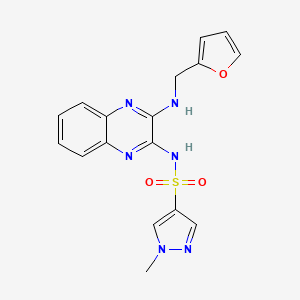 molecular formula C17H16N6O3S B2471422 N-(3-((furan-2-ylmethyl)amino)quinoxalin-2-yl)-1-methyl-1H-pyrazole-4-sulfonamide CAS No. 1790210-47-7