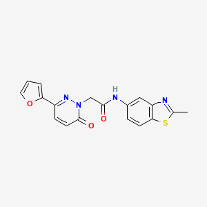 molecular formula C18H14N4O3S B2471428 2-(3-(furan-2-yl)-6-oxopyridazin-1(6H)-yl)-N-(2-methylbenzo[d]thiazol-5-yl)acetamide CAS No. 1251682-08-2