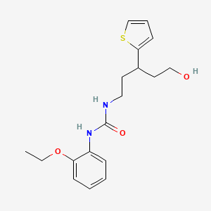 molecular formula C18H24N2O3S B2471429 1-(2-乙氧基苯基)-3-(5-羟基-3-(噻吩-2-基)戊基)脲 CAS No. 2034328-91-9