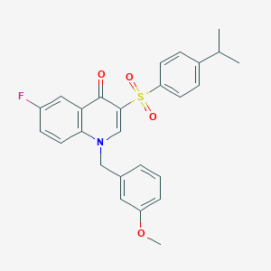 molecular formula C26H24FNO4S B2471432 6-fluoro-3-((4-isopropylphenyl)sulfonyl)-1-(3-methoxybenzyl)quinolin-4(1H)-one CAS No. 866842-64-0