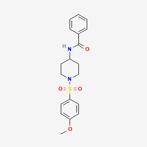 molecular formula C19H22N2O4S B2471434 N-{1-[(4-甲氧苯基)磺酰基]-4-哌啶基}苯甲酰胺 CAS No. 606112-96-3