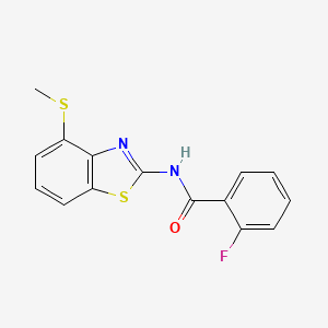 molecular formula C15H11FN2OS2 B2471435 2-氟-N-(4-(甲硫基)苯并[d]噻唑-2-基)苯甲酰胺 CAS No. 899983-14-3