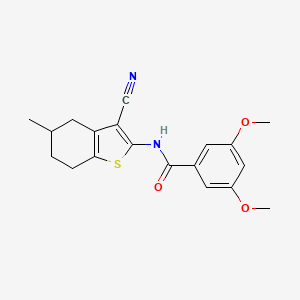 molecular formula C19H20N2O3S B2471453 N-(3-cyano-5-methyl-4,5,6,7-tetrahydrobenzo[b]thiophen-2-yl)-3,5-dimethoxybenzamide CAS No. 391221-69-5