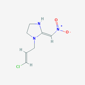 molecular formula C7H10ClN3O2 B2471454 (2E)-1-[(E)-3-chloroprop-2-enyl]-2-(nitromethylidene)imidazolidine CAS No. 56611-92-8