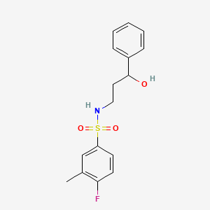 molecular formula C16H18FNO3S B2471458 4-fluoro-N-(3-hydroxy-3-phenylpropyl)-3-methylbenzenesulfonamide CAS No. 1396790-52-5