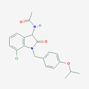 molecular formula C20H21ClN2O3 B247146 N-[7-chloro-1-(4-isopropoxybenzyl)-2-oxo-2,3-dihydro-1H-indol-3-yl]acetamide 
