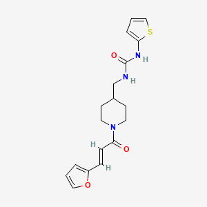 molecular formula C18H21N3O3S B2471465 (E)-1-((1-(3-(furan-2-yl)acryloyl)piperidin-4-yl)methyl)-3-(thiophen-2-yl)urea CAS No. 1235690-76-2
