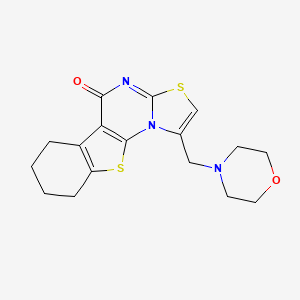 molecular formula C17H19N3O2S2 B2471472 1-(morpholinomethyl)-6,7,8,9-tetrahydro-5H-benzo[4,5]thieno[3,2-e]thiazolo[3,2-a]pyrimidin-5-one CAS No. 937688-09-0