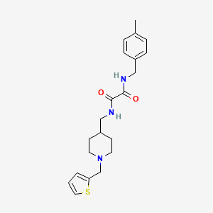 molecular formula C21H27N3O2S B2471477 N1-(4-methylbenzyl)-N2-((1-(thiophen-2-ylmethyl)piperidin-4-yl)methyl)oxalamide CAS No. 953181-55-0