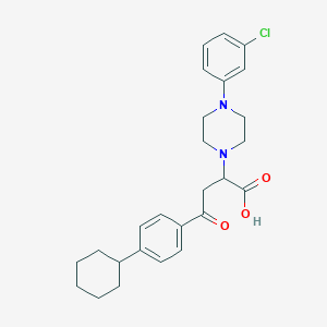 molecular formula C26H31ClN2O3 B2471478 2-[4-(3-Chlorophenyl)piperazin-1-yl]-4-(4-cyclohexylphenyl)-4-oxobutanoic acid CAS No. 301194-24-1