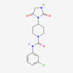 molecular formula C15H17ClN4O3 B2471485 N-(3-chlorophenyl)-4-(2,5-dioxoimidazolidin-1-yl)piperidine-1-carboxamide CAS No. 2034526-49-1