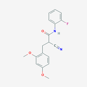 molecular formula C18H17FN2O3 B2471489 2-cyano-3-(2,4-dimethoxyphenyl)-N-(2-fluorophenyl)propanamide CAS No. 1260924-62-6