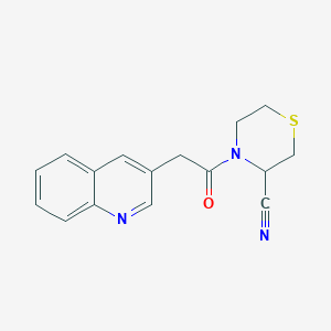 molecular formula C16H15N3OS B2471494 4-(2-Quinolin-3-ylacetyl)thiomorpholine-3-carbonitrile CAS No. 2418734-72-0