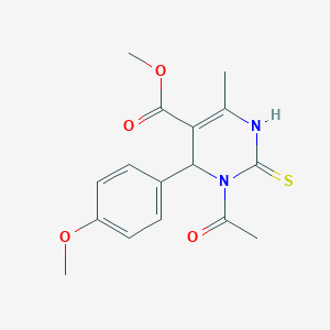 molecular formula C16H18N2O4S B2471498 Methyl 3-acetyl-4-(4-methoxyphenyl)-6-methyl-2-sulfanylidene-1,4-dihydropyrimidine-5-carboxylate CAS No. 330567-78-7