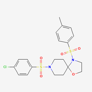 molecular formula C20H23ClN2O5S2 B2471499 8-((4-Chlorophenyl)sulfonyl)-4-tosyl-1-oxa-4,8-diazaspiro[4.5]decane CAS No. 898452-87-4