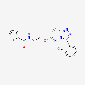 molecular formula C18H14ClN5O3 B2471503 N-(2-((3-(2-氯苯基)-[1,2,4]三唑并[4,3-b]哒嗪-6-基)氧基)乙基)呋喃-2-甲酰胺 CAS No. 1021125-49-4