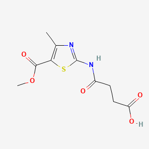 molecular formula C10H12N2O5S B2471504 4-{[5-(Methoxycarbonyl)-4-methyl-1,3-thiazol-2-yl]amino}-4-oxobutanoic acid CAS No. 326915-74-6