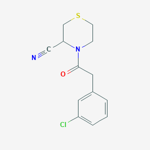 molecular formula C13H13ClN2OS B2471510 4-[2-(3-Chlorophenyl)acetyl]thiomorpholine-3-carbonitrile CAS No. 2094453-39-9